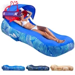 Mosoyolo Inflatable Lounger Air Sofa With Sun Shade Cover Large, Blue. Fixed Price $83.14.