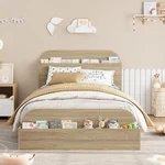 Platform Frame, Wooden Beds With Storage Headboard & Raised-footboard. Fixed Price $137.59.