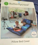 Butterfly Craze Bed Floor Lounger Cover Fit 5 Queen Size Pillows 27"X 88". Fixed Price $17.99.