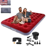 Queen Size Inflatable Camping Air Mattress W/ Pump & Pillows Portable Sleep Pad. Fixed Price $83.58.