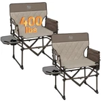 New Timber Ridge 2 Pack Aluminum Camping Directors Chair With Side Table Pocket. Fixed Price $184.18.