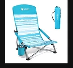 Villey Low Beach Chair, High Back Folding For Adults, Lightweight And Portable. Fixed Price $20.00.