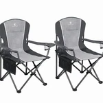 2 Piece Oversized Camping Chairs Folding With Cup Holder Heavy Duty Portable. Fixed Price $85.49.