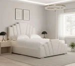 Art Deco Sunrise Crown Bed Frame Plush Velvet Gas Lift Storage& Mattress Double. Fixed Price $277.83.