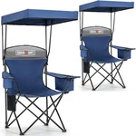 Overmont 2PCS Camping Chair With Canopy Shade Cooler Bag - Oversized Folding Bea. Fixed Price $124.33.