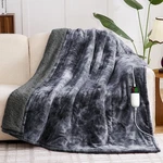 Greenoak Heated Electric Blanket Throw, Faux Fur 50''*60'', Marble Grey. Fixed Price $71.94.