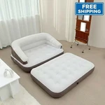 Queen 5-IN-1 Inflatable Air Sofa Bed W/ Headboard Pvc Blow Up Couch Guest. Fixed Price $133.67.