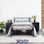Twin Size Metal Bed Frame Black Mattress Foundation Steel Platform Headboard. Fixed Price $57.99.