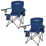 Kingcamp Padded Folding Chair With Cupholder, Cooler, And Pocket, Blue (2 Pack). Fixed Price $65.99.