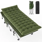 Slendor Folding Camping Cot Adults, Heavy Duty 1200D Oxford Bed W/ 3.5" Mattress. Fixed Price $133.91.