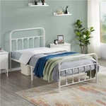 Black/white/silver Classic Metal Platform Bed Frame W/ Headboard And Footboard. Fixed Price $135.99.