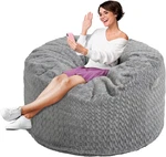 Memory Foam Bean Bag Chair - 3FT Soft Sofa With Chevron Plush Cover, Grey. Fixed Price $100.99.