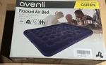 Avenli Flocked Air Bed Queen Soft Inflatable Blue 203X152X22CM. Fixed Price $25.00.