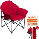 Alpha Saucer Oversized Folding Camping Chairs Padded Moon Recliner. Fixed Price $75.99.