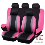 Car Seat Covers Full Set All Air Mesh -- Low Back Black Gray Pink. Fixed Price $52.60.
