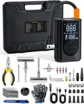 Tire Repair Kit With Portable Compressor, Plug 58PCS Cordless. Fixed Price $79.86.