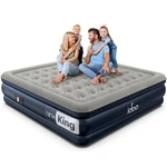 Idoo Size Air Mattress With Built Pump, 18" Raised Comfort King, Grey. Fixed Price $245.64.