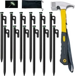 12PK 10" Tent Stakes W/ Hammer Storage Pouch Camping Pegs Inflatable Anchors. Fixed Price $41.99.
