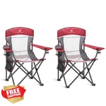 Alpha Oversized Mesh Camping Chair Red 2PC. Fixed Price $139.99.