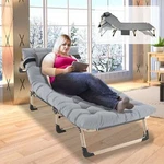 Bronkige Folding Chair Camping Cots Bed Adjustable 4-POSITION & Pillow Cushion. Fixed Price $88.99.