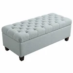 50.25 Storage Ottoman Bench - Baby Blue End Of Bed With Safety Hinges. Fixed Price $192.00.