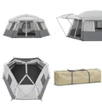 Ozark Trail 17X15 Instant Cabin Camping Tent Hexagon With Shaded Porch Sleeps 11. Fixed Price $282.97.