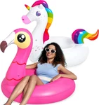 Joyin 2-PACK Flamingo Unicorn Pool Fun Floaties Inflatable Swimming. Fixed Price $43.37.