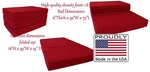 Full Size Red Trifold Foam Bed, 6 X 54 75 Folding Mattress, 1.8 Lb Density. Fixed Price $175.00.