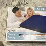 Intex Queen Classic Downy Inflatable Mattress Blue 60X80X8.75IN Flocked Surface. Fixed Price $25.00.