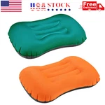 Air Pillow Inflatable Cushion Portable Head Rest Compact Travel Camping W/ Pouch. Fixed Price $8.53.