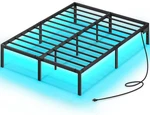 Queen Bed Frame With Usb Charging, Led Lights & 14" Storage Space. Fixed Price $100.99.