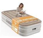 Sebor Air Mattress Twin With Built-in Pump 18", Comfortable Xl Khaki White. Fixed Price $99.74.
