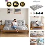 Futon Mattress Full Size Velvet Thick Floor Couch Bed Sofa Support Comfort. Fixed Price $256.10.