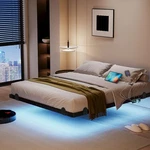 Floating Bed Frame King Smart Led Lights Charging Station Black Qimamo Inch Easy. Fixed Price $154.99.