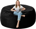 Ultra Soft 3FT Velvet Bean Bag Chair With Memory Foam - Black Lazy Sofa. Fixed Price $109.99.
