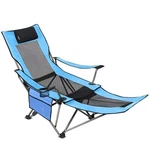 Camping Folding Portable Mesh Chair With Removable Footrest(blue). Fixed Price $95.13.