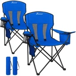 Romswi Portable Camping Chairs For Adult Support 400 Lbs, Folding Large, Blue. Fixed Price $105.29.