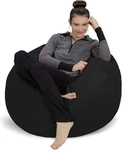Sofa Sack Bean Bag Chair - Plush, Ultra Soft 3 Foot, Microsuede Black. Fixed Price $113.58.