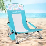 High Back Beach Chair, Mesh Folding Lightweight Low Seat Camping. Fixed Price $77.99.