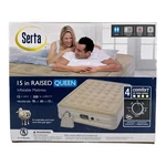 Serta 15'' Queen Size Comfort Airbed Raised Electric Inflatable Mattress - Tan. Fixed Price $69.99.