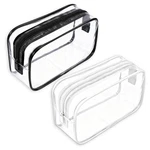 Qfwdfctrenz Pack Clear Makeup Bag, Waterproof Travel Toiletry Black And White. Fixed Price $16.88.