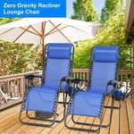 2-PACK Kocaso Folding Zero Gravity Lounge Chair Navy Blue Color Heavy Duty Beach. Fixed Price $109.99.