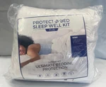 Protect-a-bed Sleep Well Kit 4 Piece King Ultimate Bedding Protection White, New. Fixed Price $54.99.