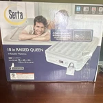 Serta 18 Raised Queen Inflatable Mattress White Built-in Electric Pump. Fixed Price $149.99.
