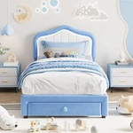 Twin Size Upholstered Bed Frame With Drawer & Smart Led Headboard For Kids/girls. Fixed Price $134.89.