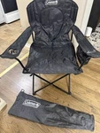 2 Coleman Camping Chairs With 4-CAN Cooler Black. Fixed Price $95.99.