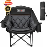 Overmont Oversized Camping Chair For Adults - 400LBS Support Heavy 1PC, Black. Fixed Price $131.98.