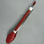 Kitchenaid 12" Stainless Steel Tongs Red Silicone Grip Tools Salad. Fixed Price $8.87.