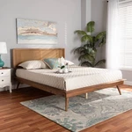 Baxton Studio Nura Walnut Brown Full Size Platform Bed. Fixed Price $588.00.