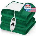 Greenoak Heated Electric Throw Blanket 50"X60", 10 Levels, Auto-off, Fleece. Fixed Price $46.52.